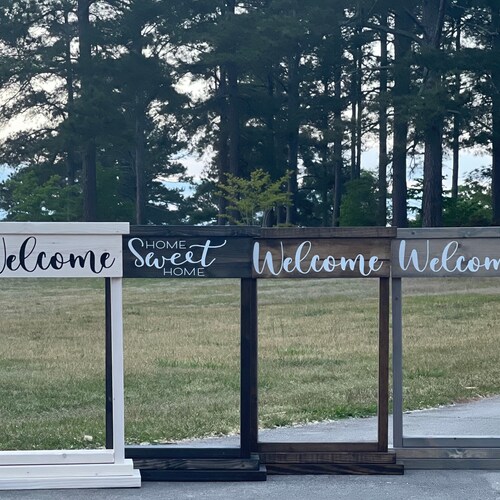 Welcome Planter • shops Welcome Sign • Hanging Basket Planter • Flower Welcome Planter • Rustic Farmhouse Front Porch Decor