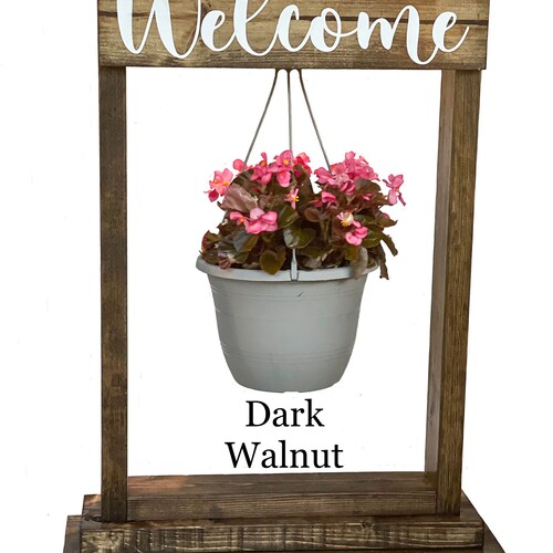 Welcome Planter • shops Welcome Sign • Hanging Basket Planter • Flower Welcome Planter • Rustic Farmhouse Front Porch Decor