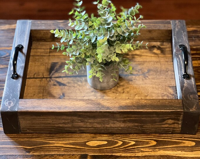 Coffee Table Tray Wooden Serving Tray Rustic Farmhouse Etsy