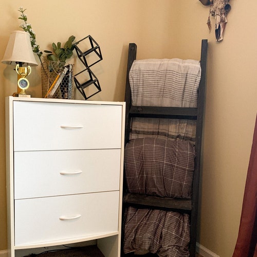Rustic Wooden Farmhouse Blanket Ladder • Towel Ladder • shops Blanket and Towel Holder
