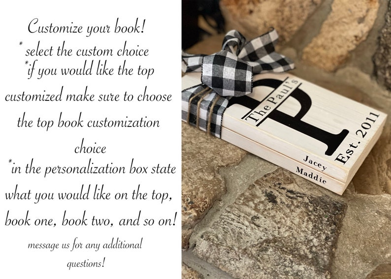 Custom Wood Book Blocks / Stacks / Farmhouse Decor the Etsy