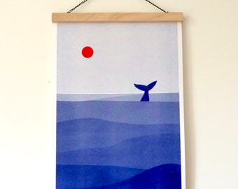 Riso imprimir 'Whale Jorobado' A3