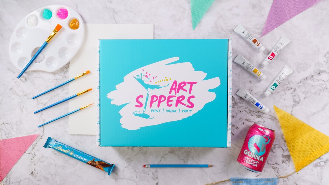 Adult & Kids Paint and Sip at Home Kit Acrylic Paint Starter Family