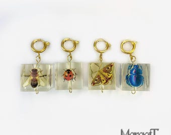 Collezione di 4 ciondoli a forma di insetto
