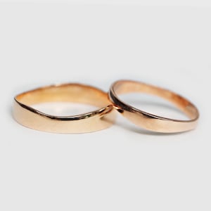 Thin Wedding Bands, Affordable Rings Skinny Bands, His & Hers Rings, 14K Wedding Set, Comfortable Rings, Thin Band, Gold Rings,Matching Ring
