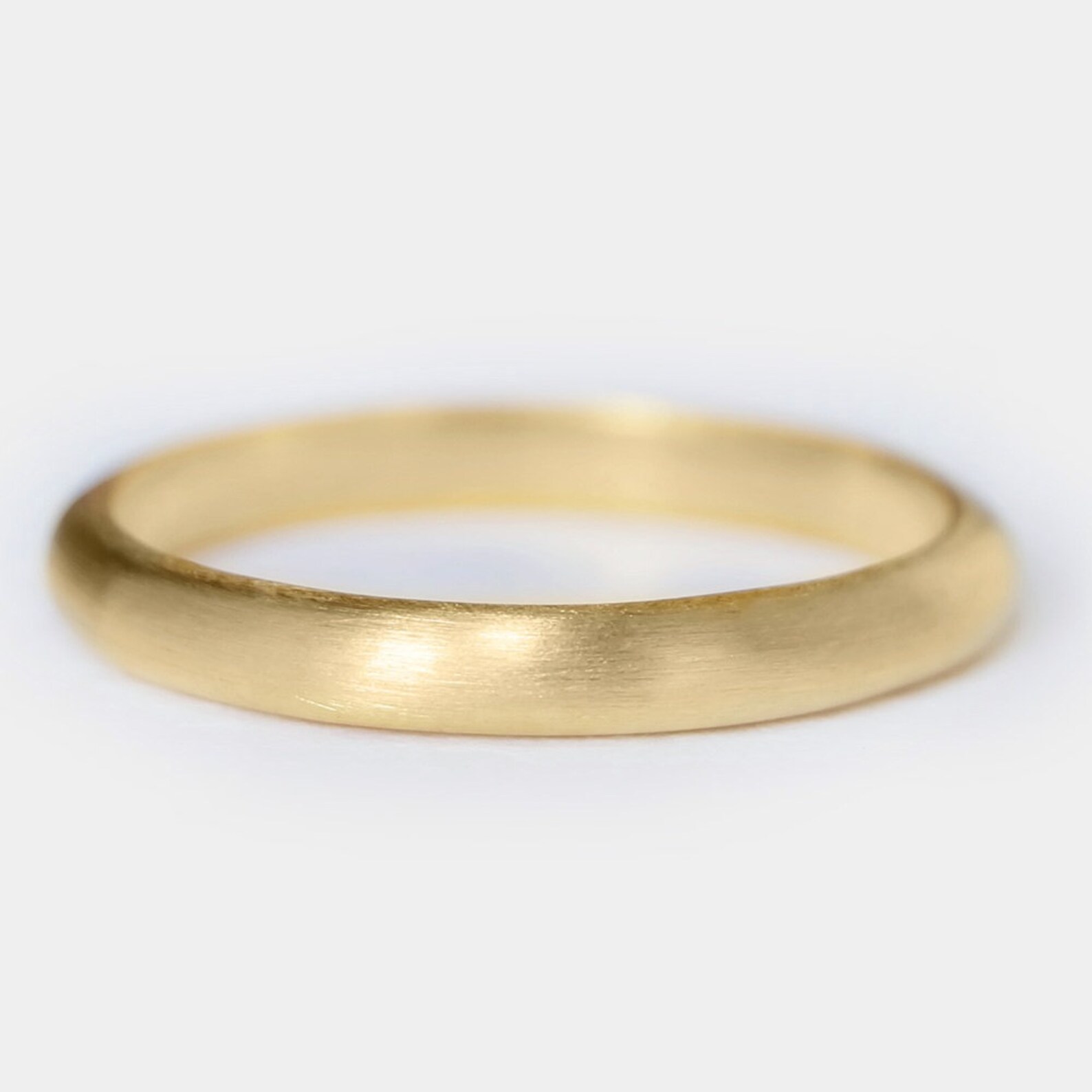 3mm Band Ring Matte Brushed Gold Band 14k Gold Band Plain Etsy
