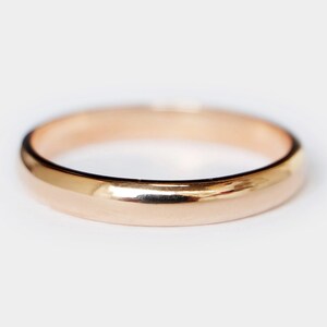 Handcrafted 14k Rose Gold Wedding Ring, Dome Ring, Simple Band, Classic Band