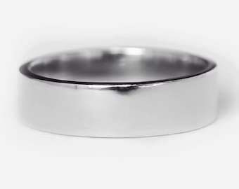 6 mm 14k vitguld polerad slät platt vigselring, parringar