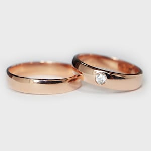14k Gold Matching His and Her Wedding Bands For Couples