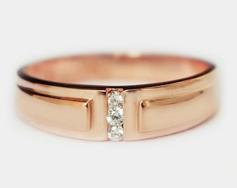 14k Rose Gold Eternity Diamond Wedding Band Ring
