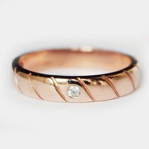 Anillo de bodas de diamantes para hombres de oro de 14 k, anillo de aniversario para él