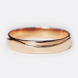 Matching 14k Rose Gold Wave Wedding Band Ring