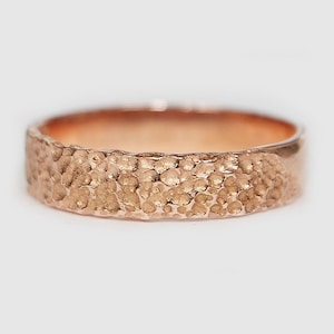 14k Gold Wedding Band, Mens Unique Wedding Ring, Nature Inspired