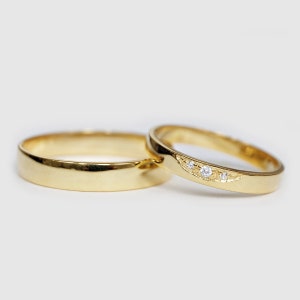 Promise Ring Set, Ring Set for Him and Her, Matching Promise Rings, Diamond Ring Set for Couples, Matching Rings, Matching Band, Couple Band