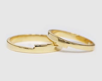 Couple Rings, Promise Ring, Statement Rings, Gold Matching Rings, Matching Band, Couples Gift, Jewelry Set For Lovers, Metching Rings,