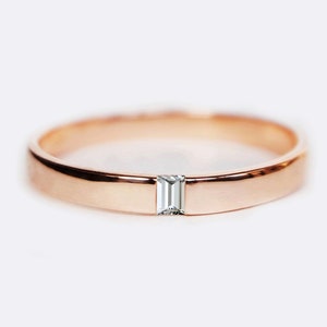 14k Gold Baguette Diamond Ring, Women&#39;s Diamond RIng