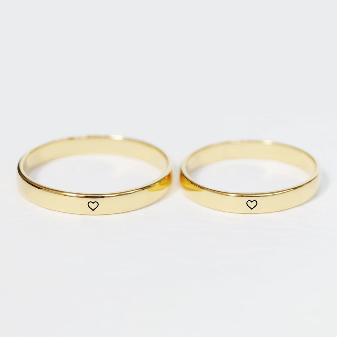 MUSEE ART ■ Heart Pattern Etching Couple ring リング Amazon.com: AJZYX Computer Circuit Pattern Binary Code Ring