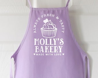 Personalized Toddler Cupcake Bakery Shop Aprons, Children's Baking Gifts For Kids Girls Boys Toddlers age 2-5, Cute Child Apron Baker Gift