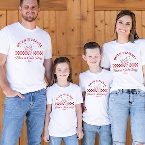 Personalized Retro Pizzeria Tee Shirts For Men Women Kids, Pizza Lover Matching Shirts For Family, Cute Pizza Maker Accessories T Shirt Gift