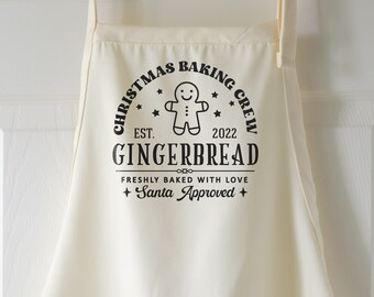 Christmas Baking Crew Aprons For Men Women Teens Kids, Gingerbread Apron Cookie Baker Gifts, Family Holiday Aprons For Toddlers To Adults