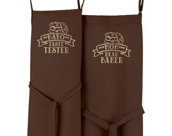 Build A Set Matching Aprons Cookie Taste Tester for Mother Daughter Son Grandma Granddaughter, Kids Baking Gifts Toddler Kid Adult Mommy Me
