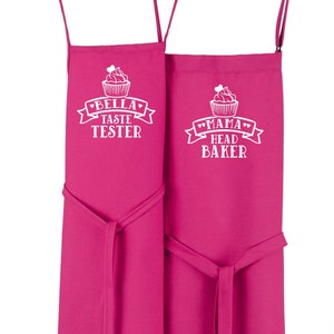 Build A Set Matching Cupcake Aprons for Mother Daughter Son Mommy Me, Personalized Sous Chef Family Baking Gifts For Grandma Granddaughter