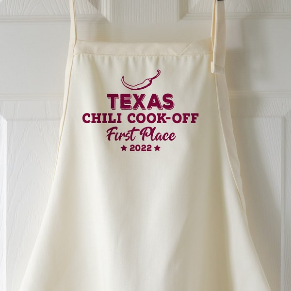 Personalized Chili Cook Off Aprons Men Dad Grandpa, Custom Hot Pepper Cooking Contest Champion Prize, Customized Accessory Gifts For Chef