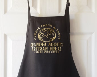 Personalized Sourdough Bread Baking Aprons Men Women, Cute Customized Gift For Bread Baker, Bakery Shop Supplies Custom Kitchen Apron