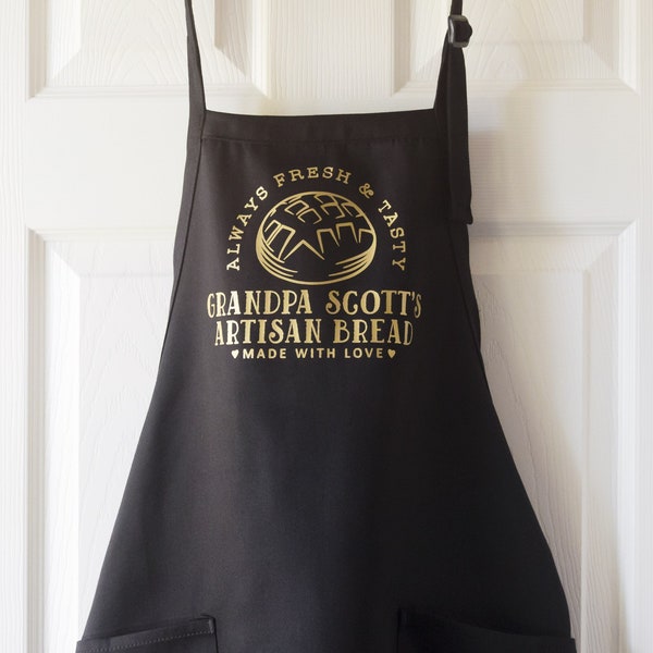 Personalized Sourdough Bread Baking Aprons Men Women, Cute Customized Gift For Bread Baker, Bakery Shop Supplies Custom Kitchen Apron