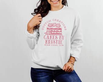 Personalized Cake Baker Sweatshirt For Women Men Bakery Chef, Cute Custom Cake Baking Gifts Supplies And Accessories Crewneck Pullover