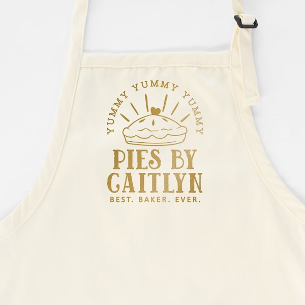 Personalized Pie Baker Aprons for Men Women Teen Kids, Cute Pastry Chef Custom Name Bakery Apron Gifts, Mothers Day Gift Baking Accessories