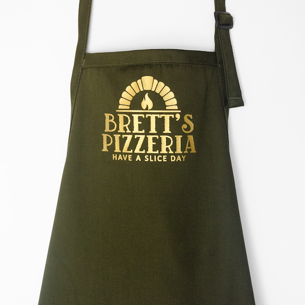 Personalized Pizza Oven Aprons With Name For Men Women Teen Kids, Italian Pizzeria Apron Fathers Day Gift For Dad Papa Grandpa Grandparent
