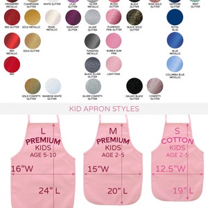 print colors and child apron colors and styles