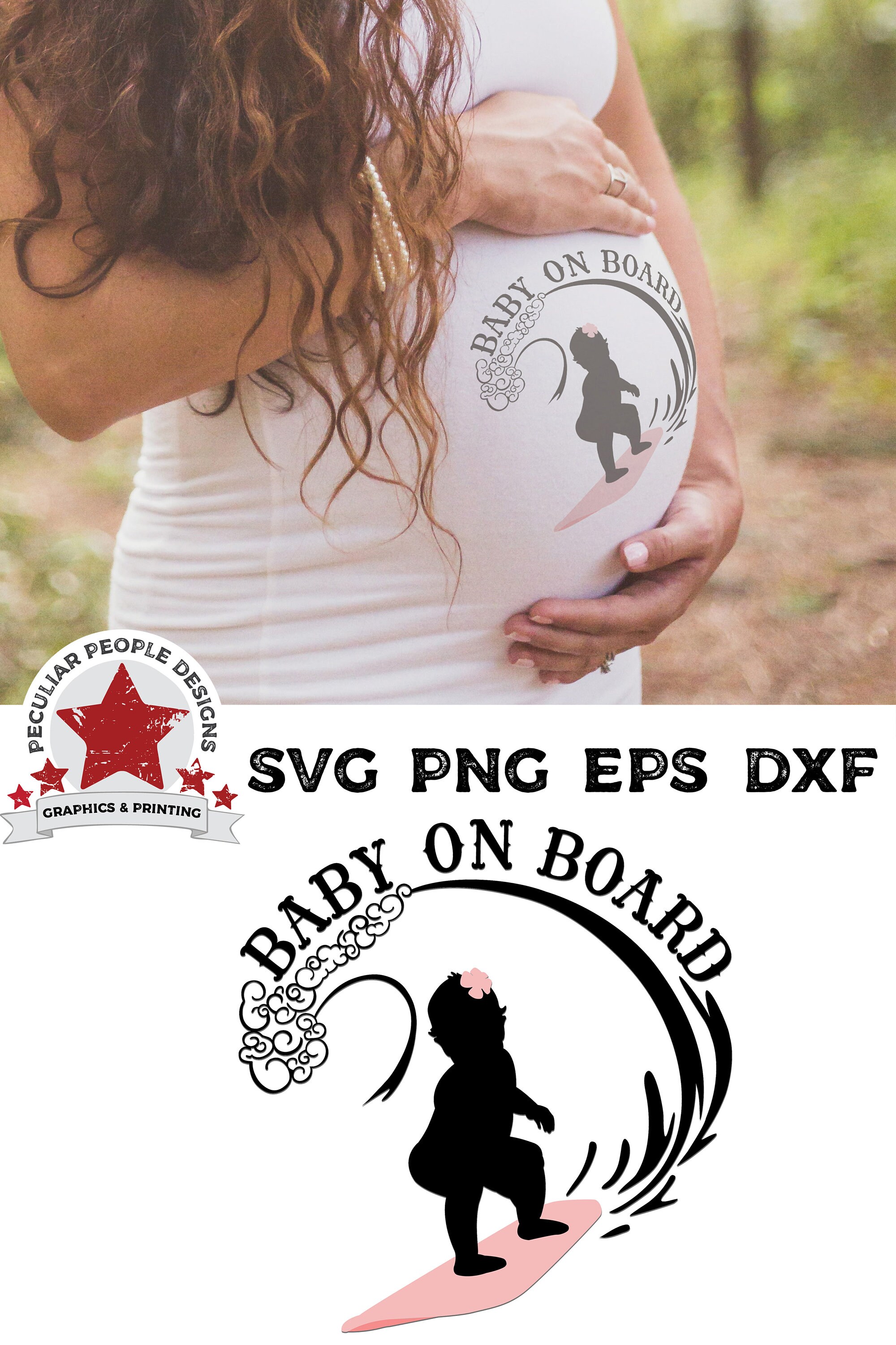 SVG Digital File Little Surfer Girl on Surfboard Surfing, Png Surf Baby ...