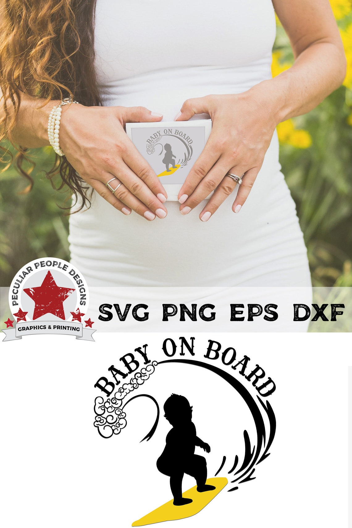 SVG Digital File Boy on Surfboard, Cricut Cut Files Surfer Baby on ...