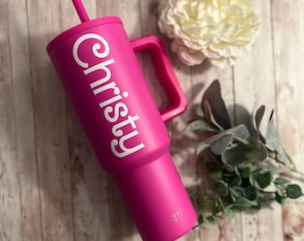 Hot Pink 40 oz s|m Personalized Tumbler Doll Inspired
