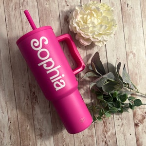 Personalized Hot Pink 40 oz s|m Tumbler Bar bie Doll Inspired