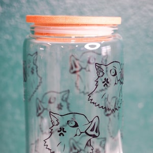 Beast Breathing Boy, Anime-Inspire, Anime Glass Cup, 16oz.  Glass, reusable glass cup, Japanese anime, vinyl, water resistant