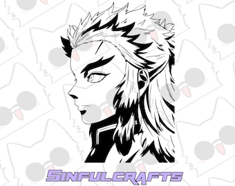 Fire Swordsman, Anime Flame Pillar, Hashira, Flame Boy, Anime-Inspired, Sword Master, Red Swordsman, Tasty! , Anime, Vinyl Decal, sticker,