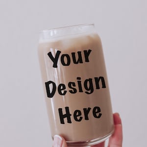 Gepersonaliseerd Libbey-ijskoffieglas: op maat gemaakt handgemaakt blikje cadeau, glas, handgemaakte drinkgerei, aangepaste kopjes
