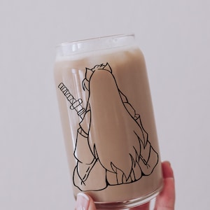 Inuyasha Inspired, Can Glass, Anime Iced Coffee Cup, Unique Manga Gift, Handcrafted Drinkware, Anime Drinkware