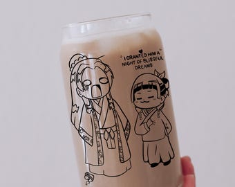 Anime inspired Apothecary, Diaries - Maomao, Can Glass, Anime Iced Coffee Cup, Manga Gift, Anime Drinkware, MaoMao & Jinshi