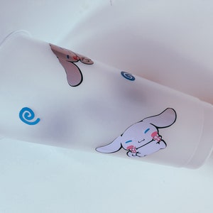 Kawaii Cinna Bunny, Cold cup, with straw, 24 oz, M-lody, Roll Bunny, Cinna Bunny, Drinkware, Starbucks cup, Kawaii Anime,
