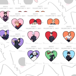 JJK, Tarjeta de San Valentín, Tarjetas de San Valentín Imprimibles, Juego de Tarjetas de San Valentín, Anime, Tarjeta de Amor, Tarjetas de Felicitación, Tarjeta de Anime, Linda A6, Anime, Manga,