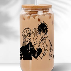 Yuta Okkotsu, jjk, Can Glass, Anime Iced Coffee Cup,Toge Inumaki Manga Gift, Handcrafted Drinkware, Anime Drinkware