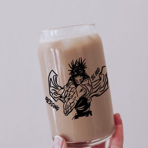 Blood Manipulation, Chos, JJK, Drink ware, Anime Drink ware, Sad Boy, Starbucks cup Glass, Anime Iced Coffee Cup, Handcrafted Drinkware