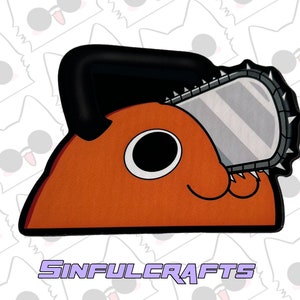 Anime dog, po, LCar sticker, CSM,  chainsaw dog, orange dog, Decal, Anime stickers,dog sticker