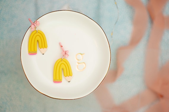 School House Pencil Earrings | Teacher Accessories | Lightweight Earrings