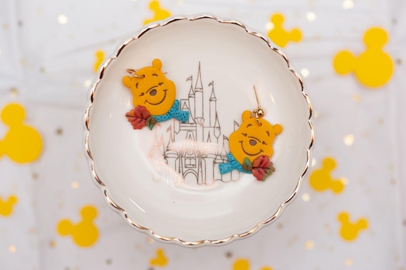 Winnie the Pooh Earrings | Handmade Polymer Clay Honey Bear Dangles