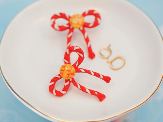 Jessie Toy Story Earrings | Cowgirl Rope Bow Jewelry | Polymer Clay Earrings